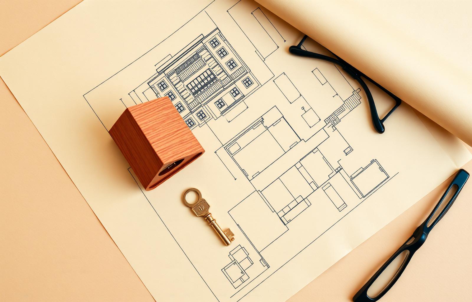 Bauplan, Hausmodell und Schlüssel